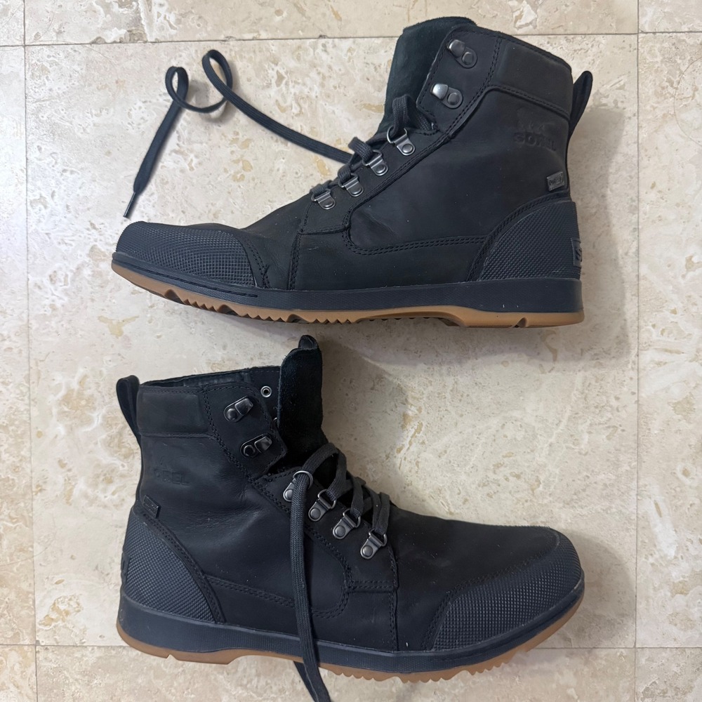 Sorel Caribou Street Waterproof Leather Boots NM3826-010 OutDry Men's Size 12